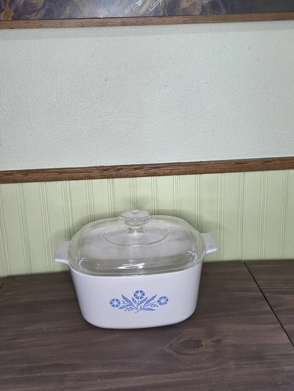 Corning Ware 3qt Blue Flower Design